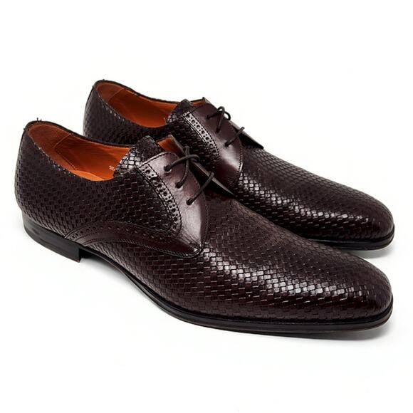 Mezlan 13M Classic Woven Leather Derby Oxford Dress Shoes Brown 18670 Mens main image 7